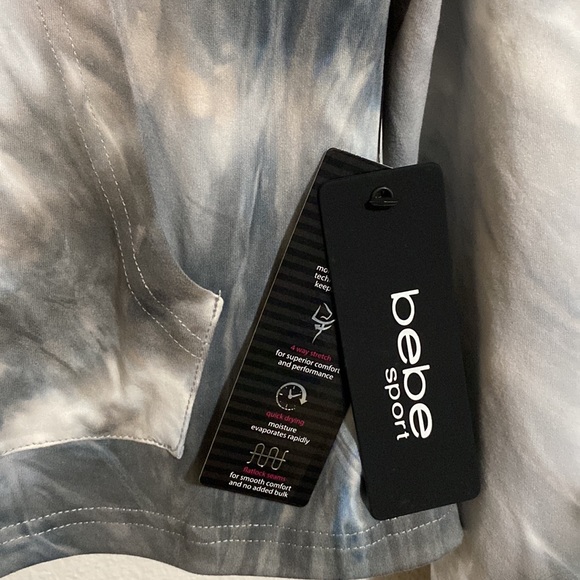 BEBE SPORT TIE DYE LS HOODIE GRAY/WHITE COLOR SIZE MEDIUM - Picture 6 of 8